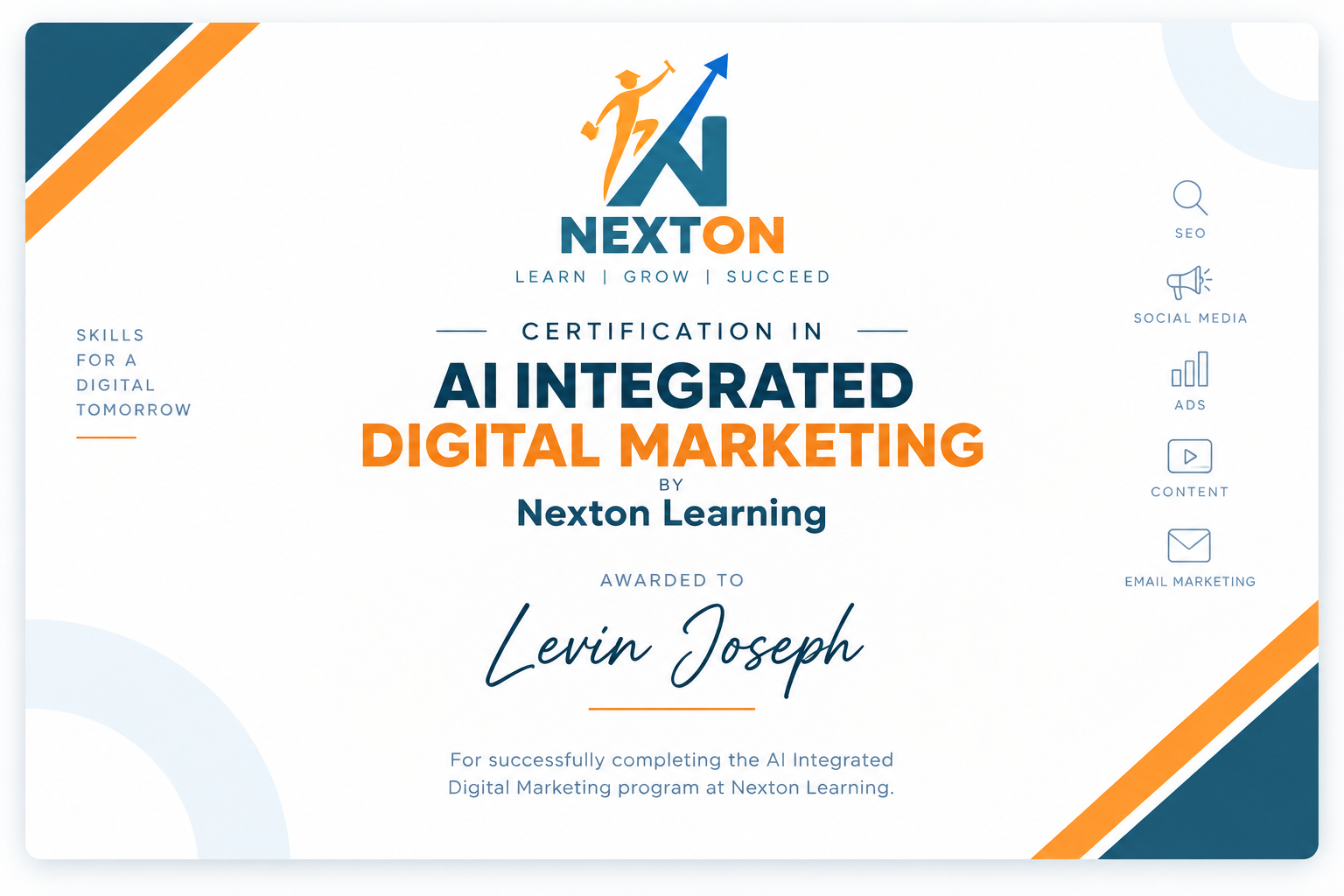 Nexton AI Digital Marketing Certificate